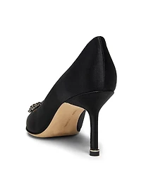 Hangisi 70MM Crystal-Embellished Satin Pumps