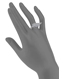 14K White Gold Angel Wing Diamond Ring