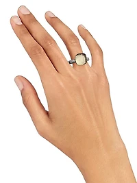Nudo 18K Rose Gold & Prasiolite, Diamond Square Ring