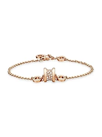 B.zero1 18K Gold & 0.31 TCW Diamond Logo Charm Bracelet
