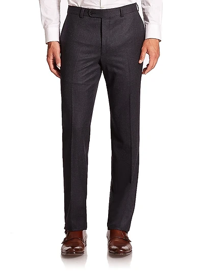 COLLECTION Wool Flat-Front Pants