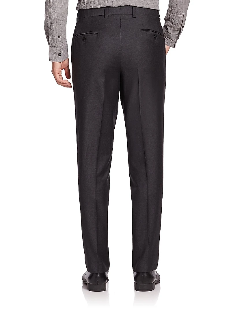 COLLECTION Wool Flat-Front Pants