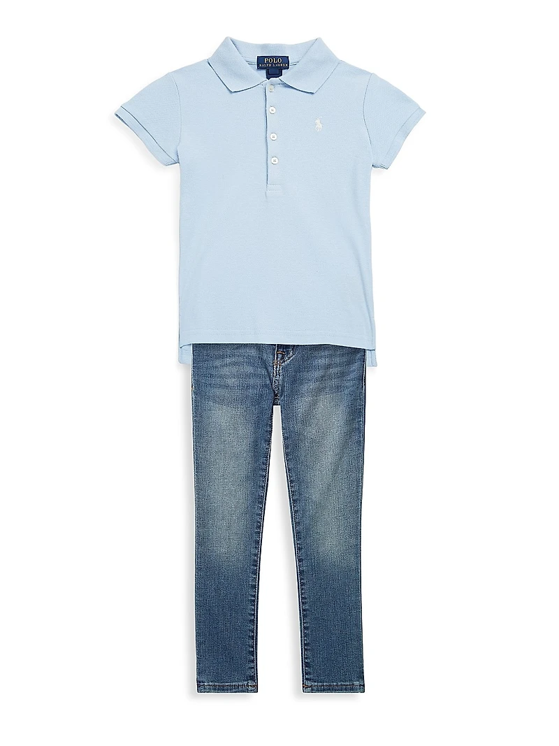 Little Girl's & Stretch Cotton Polo Shirt