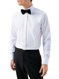 Slim-Fit Diamond Weave Formal Dress Shirt