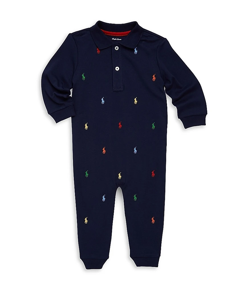 Baby Boy's Pony Cotton Interlock Coverall