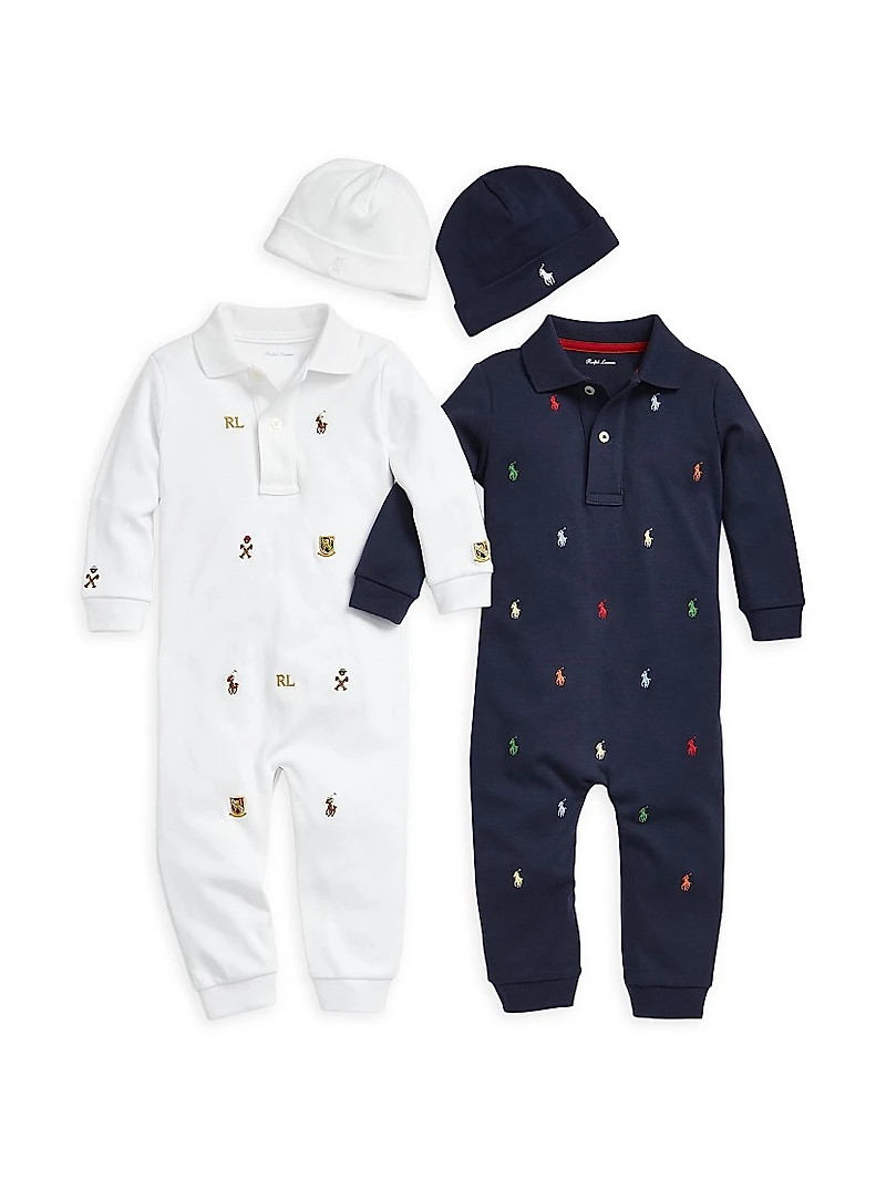 Baby Boy's Pony Cotton Interlock Coverall