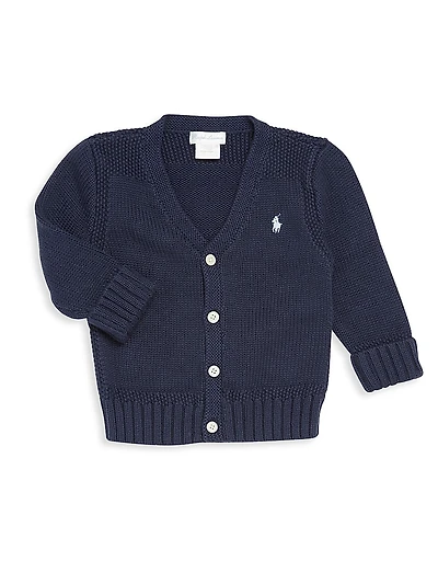 Baby's Combed Cotton V-Neck Cardigan
