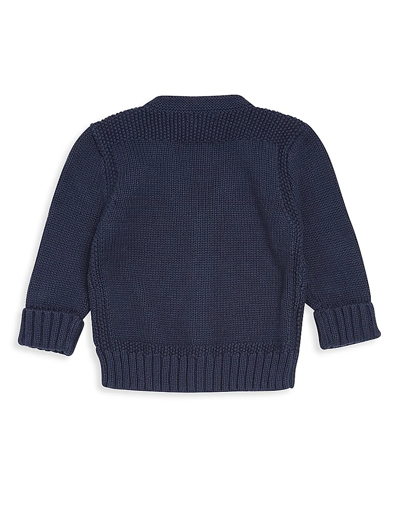 Baby's Combed Cotton V-Neck Cardigan