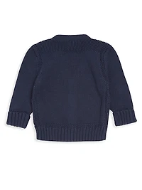 Baby's Combed Cotton V-Neck Cardigan