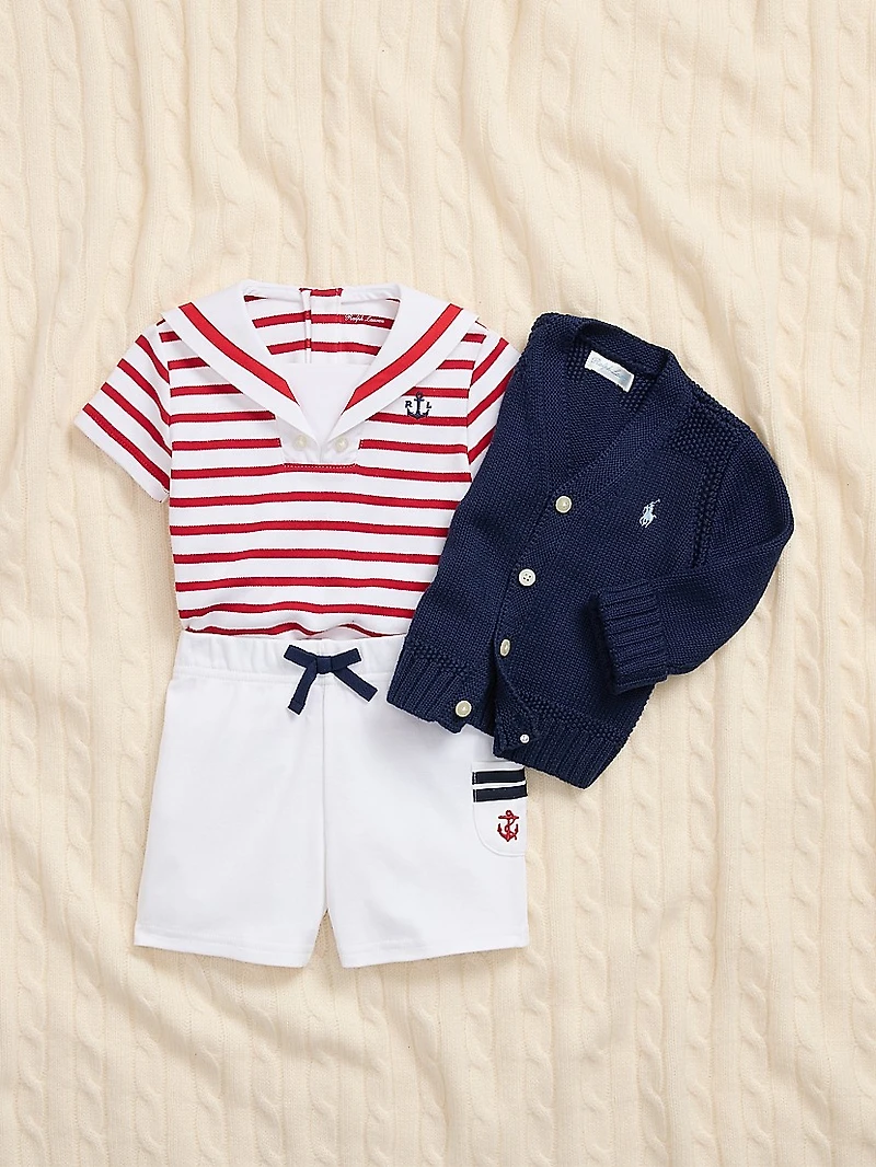 Baby's Combed Cotton V-Neck Cardigan