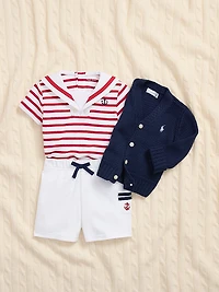 Baby's Combed Cotton V-Neck Cardigan