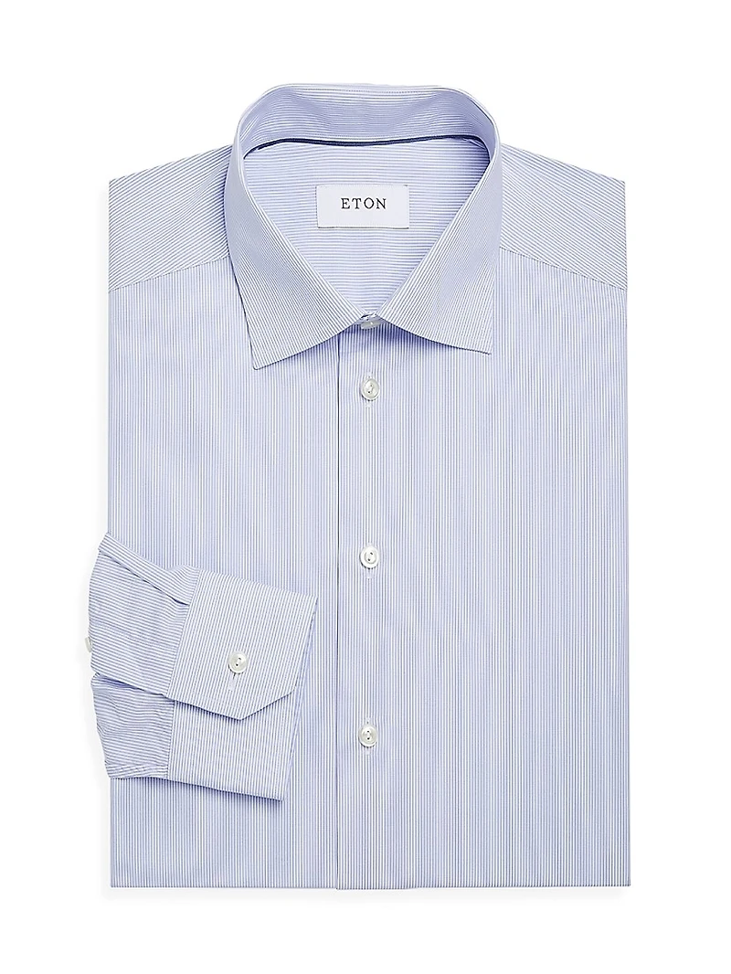 Slim-Fit Fine Striped Dress Shirt