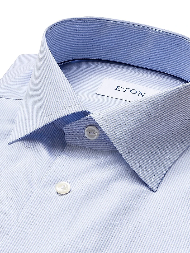 Slim-Fit Fine Striped Dress Shirt