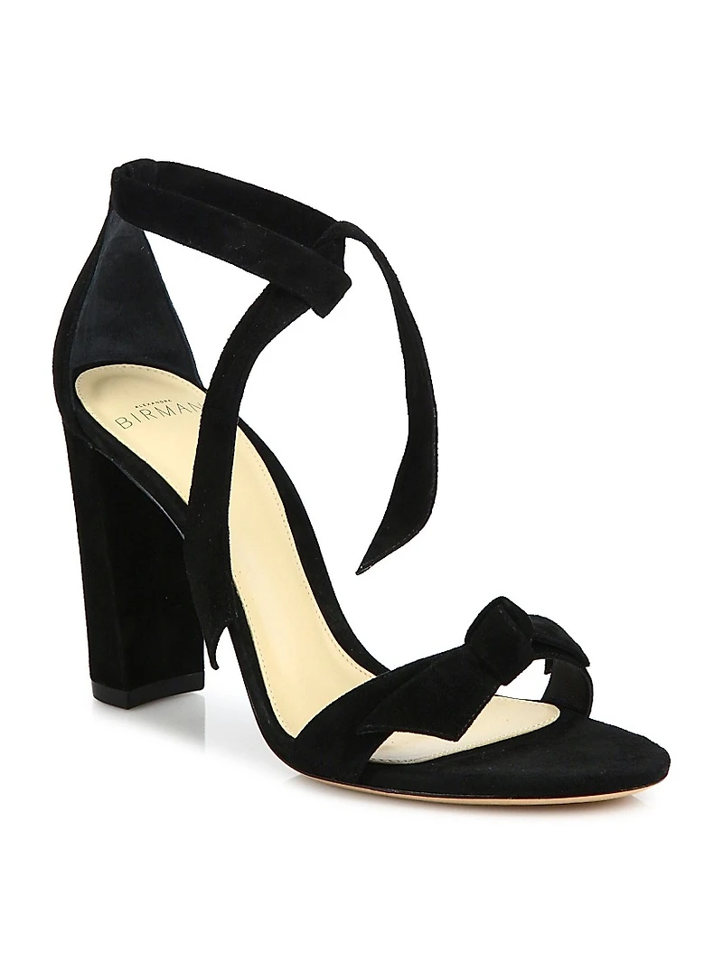 Clarita Bow Suede Sandals