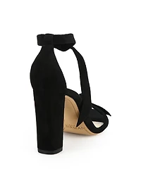 Clarita Bow Suede Sandals