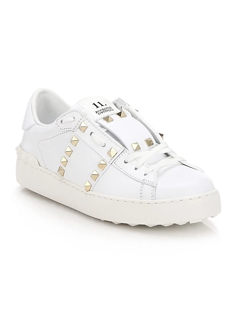 Rockstud Untitled Leather Sneakers