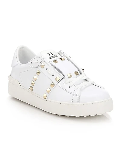 Rockstud Untitled Leather Sneakers