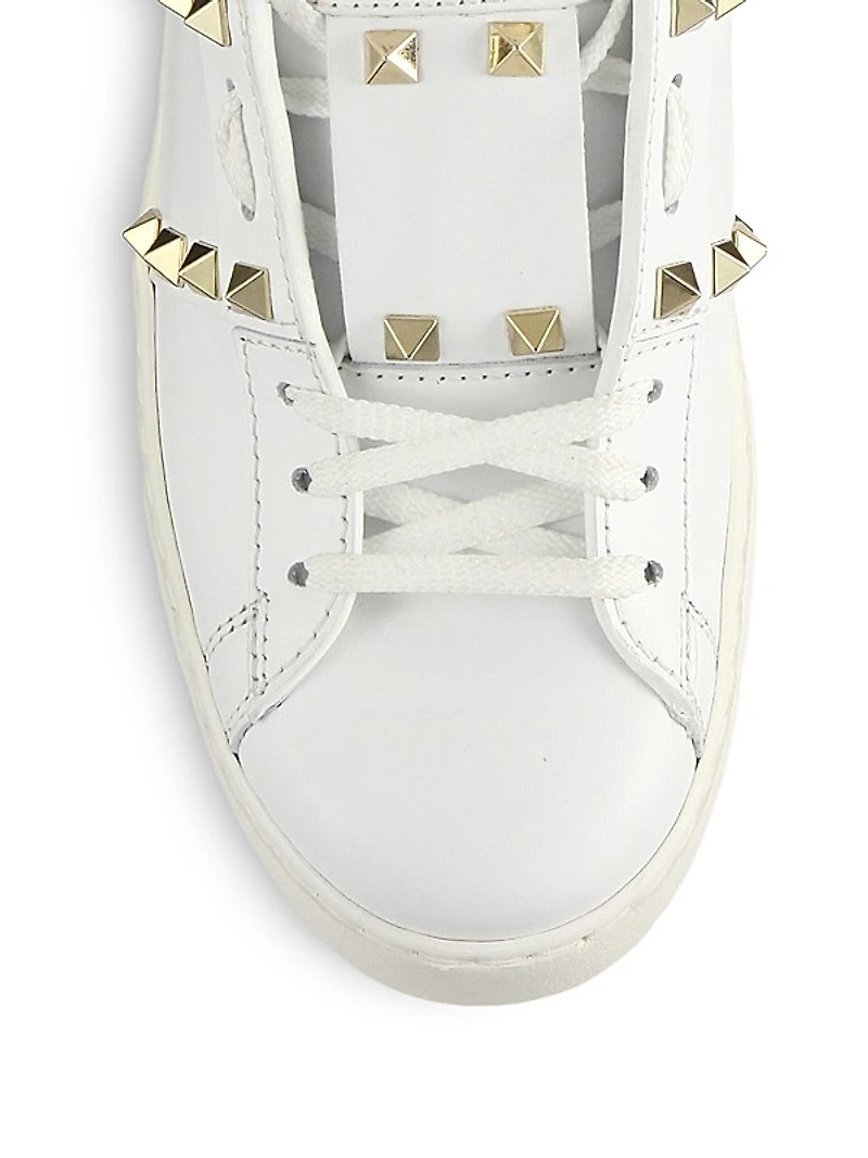 Rockstud Untitled Leather Sneakers