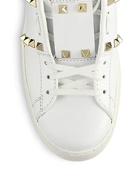 Rockstud Untitled Leather Sneakers