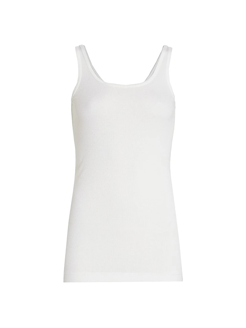 Rib-Knit Cotton-Blend Tank Top