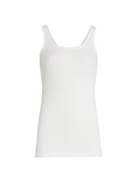 Rib-Knit Cotton-Blend Tank Top