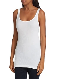 Rib-Knit Cotton-Blend Tank Top