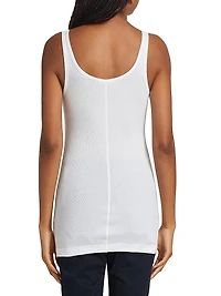 Rib-Knit Cotton-Blend Tank Top