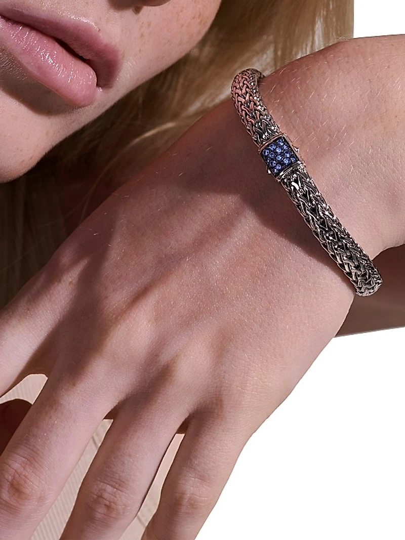 Classic Chain Gemstone & Sterling Silver Medium Bracelet