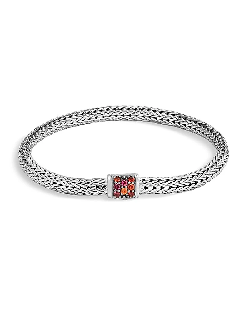 Classic Chain Gemstone & Sterling Silver Extra-Small Bracelet