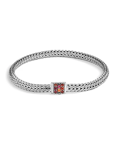 Classic Chain Gemstone & Sterling Silver Extra-Small Bracelet