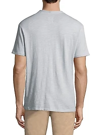 Textured Slim-fit Short Sleeve Henley T-Shirt