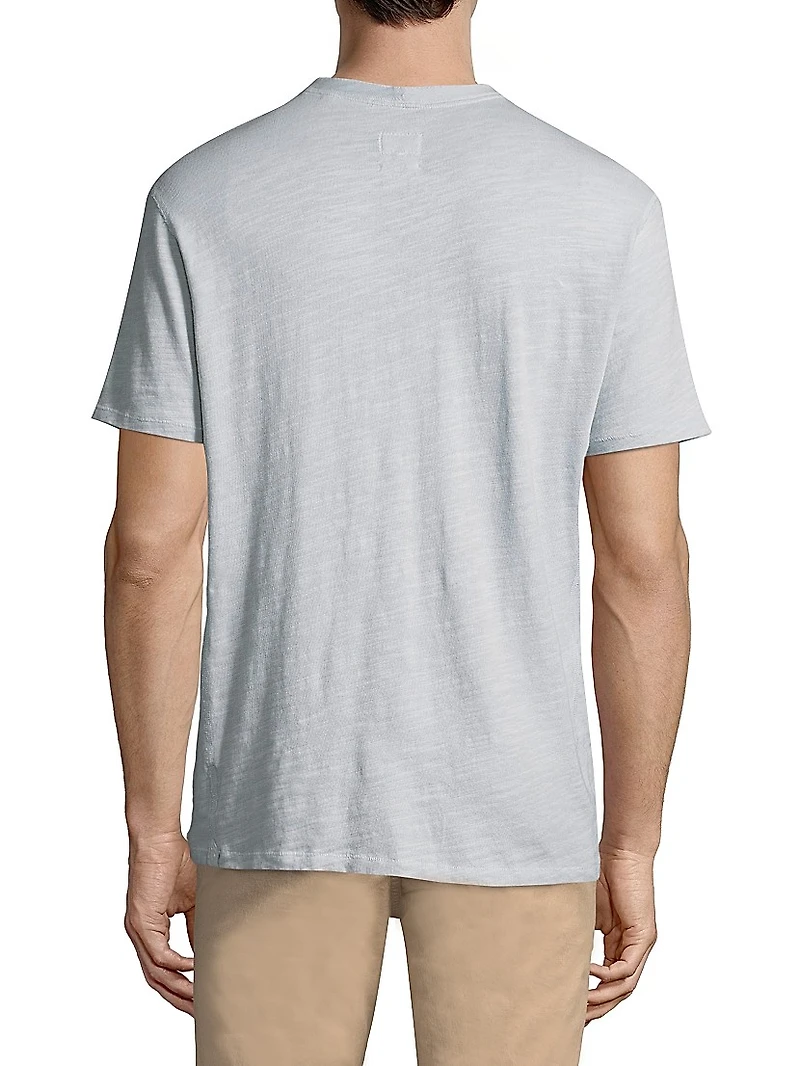 Textured Slim-fit Short Sleeve Henley T-Shirt