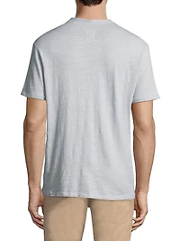 Textured Slim-fit Short Sleeve Henley T-Shirt