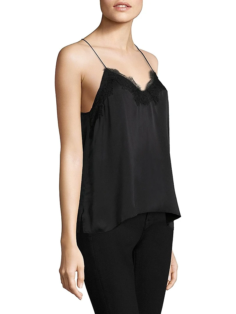 Racer Silk Charmeuse Camisole