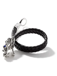 Sterling Silver Leather Legends Bracelet
