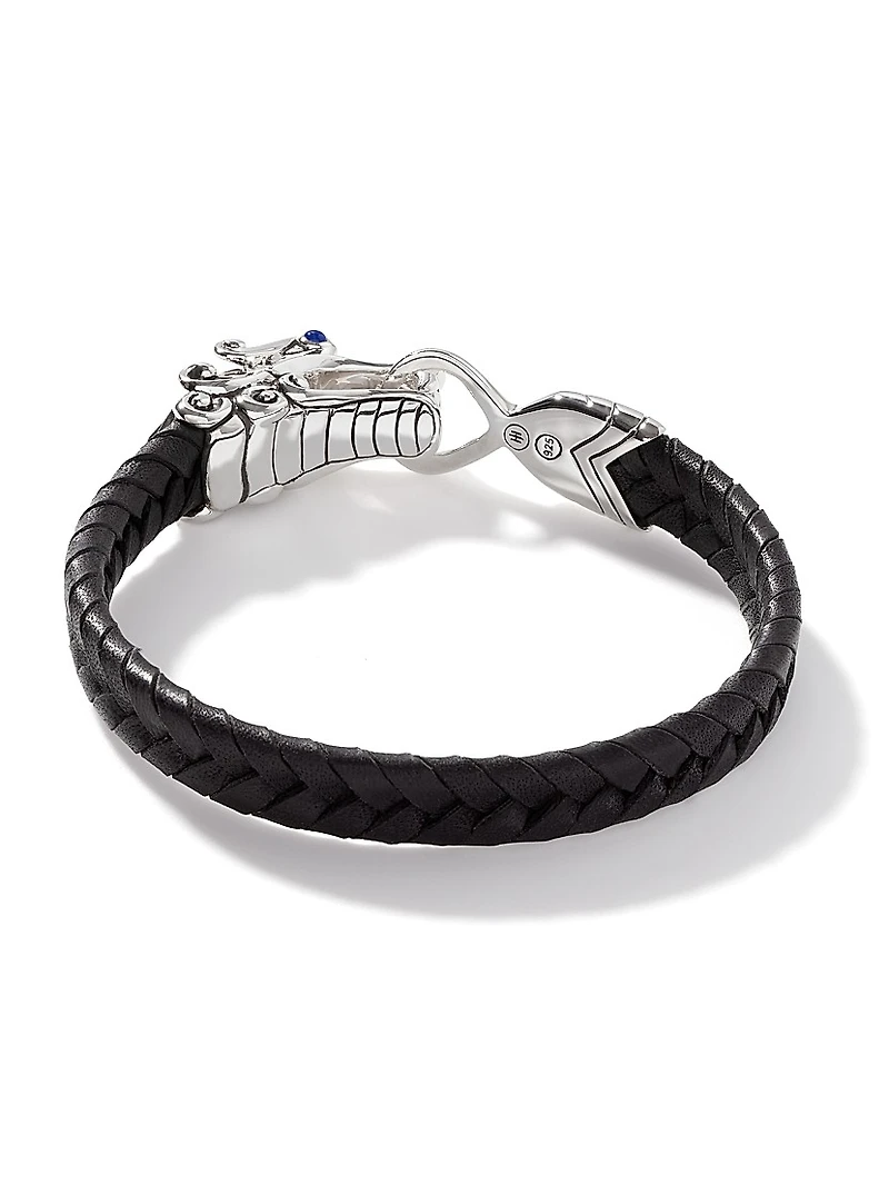 Sterling Silver Leather Legends Bracelet