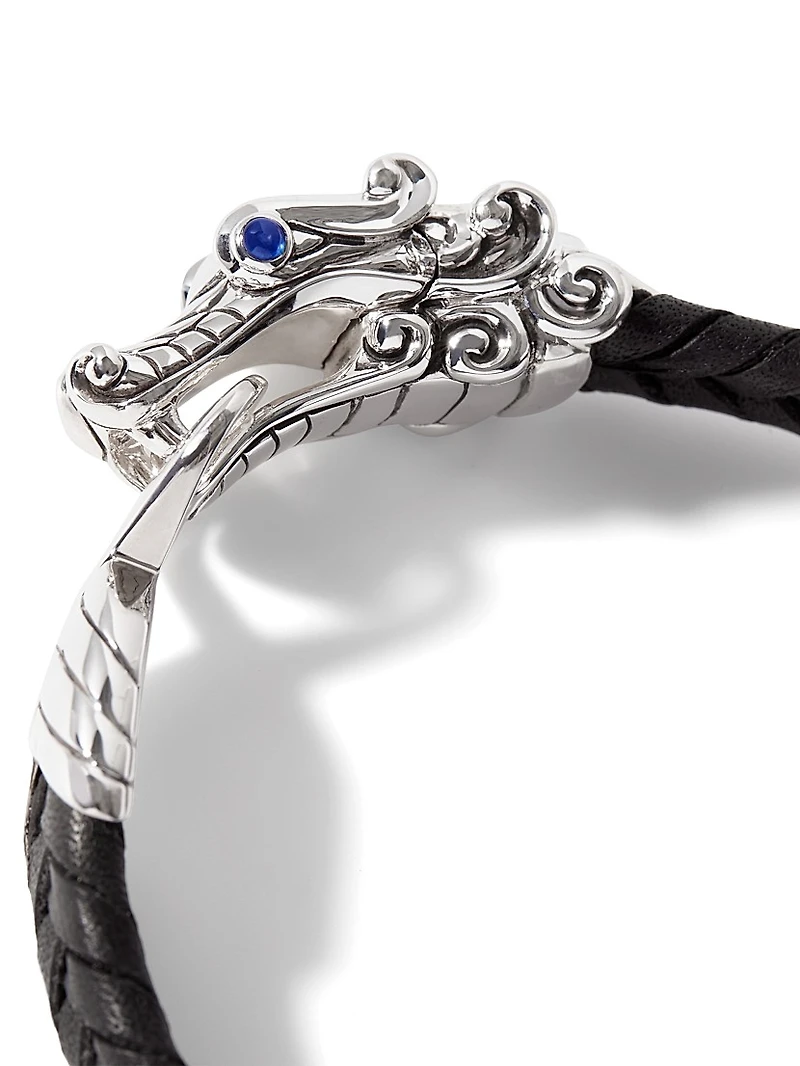 Sterling Silver Leather Legends Bracelet