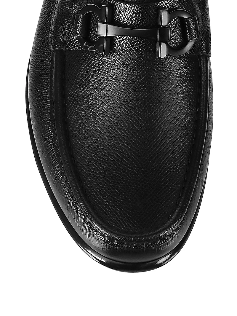 Gancini Crown Bit Leather Loafers