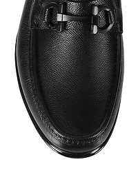Gancini Crown Bit Leather Loafers