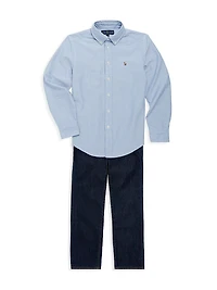 Little Boy's & Cotton Oxford Sport Shirt