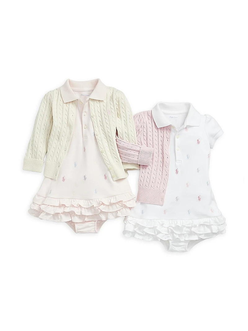 Baby Girl's Ruffled Polo Dress & Bloomers Set