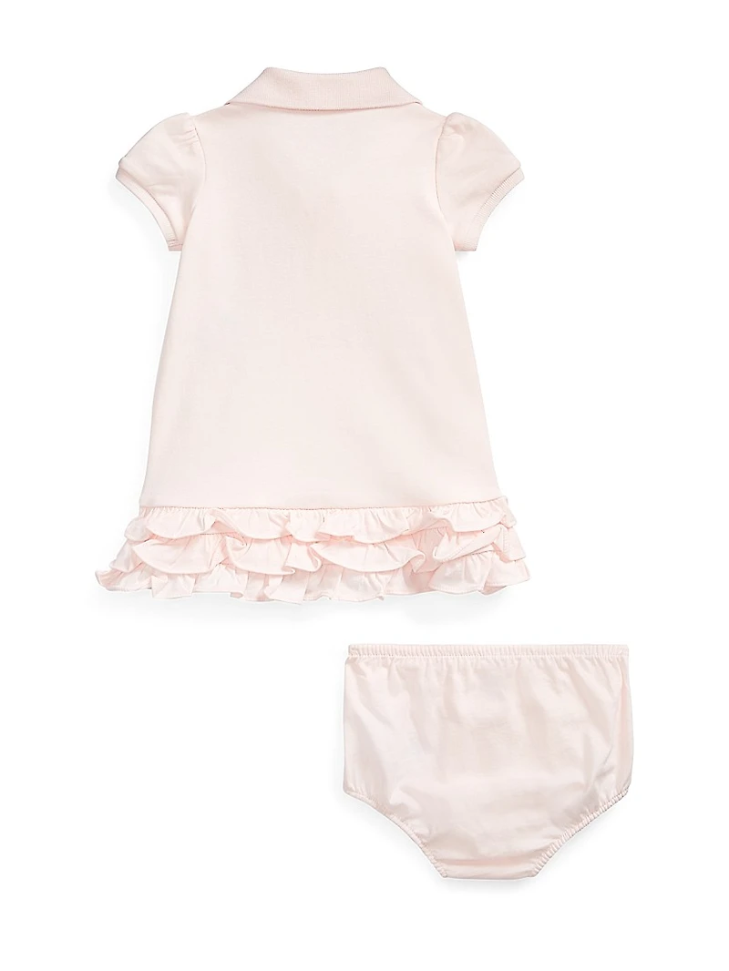 Baby Girl's Ruffled Polo Dress & Bloomers Set