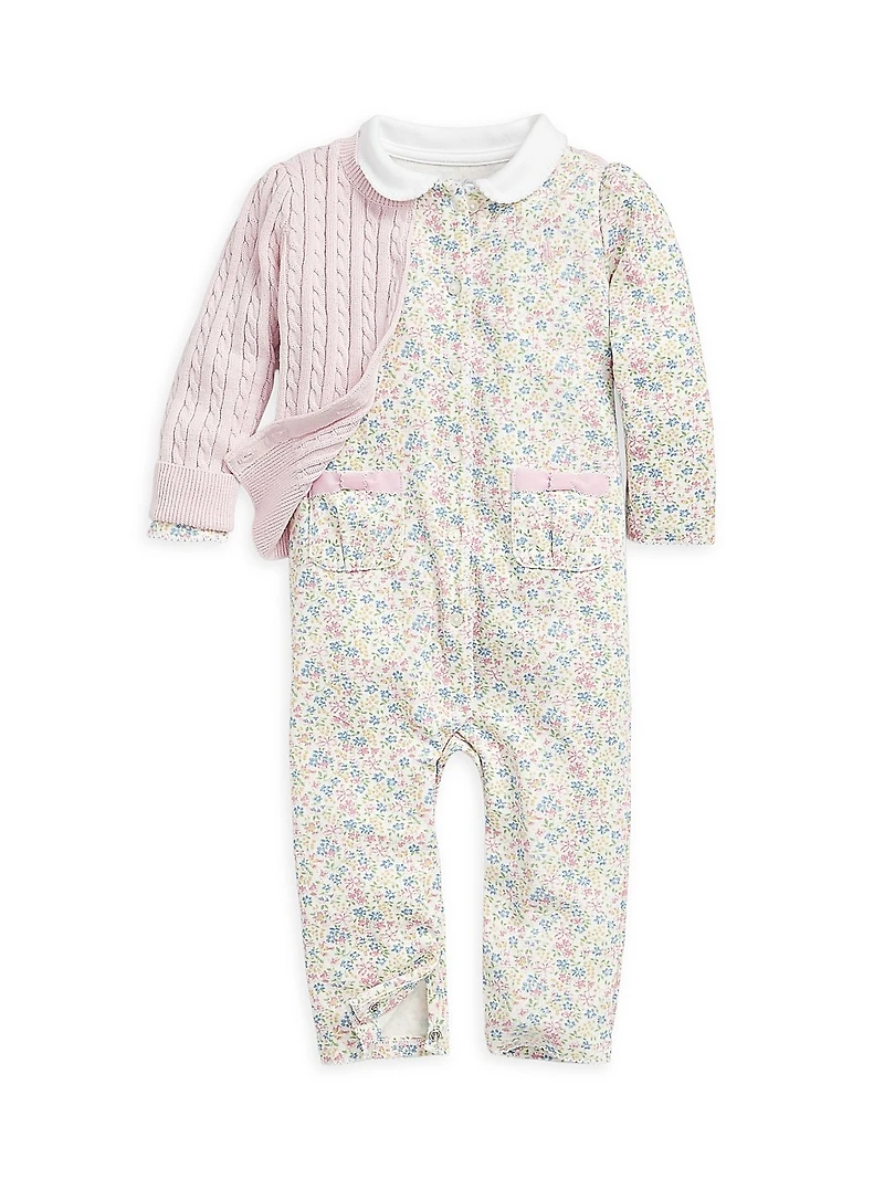 Baby Girl's Cable-Knit Cotton Cardigan