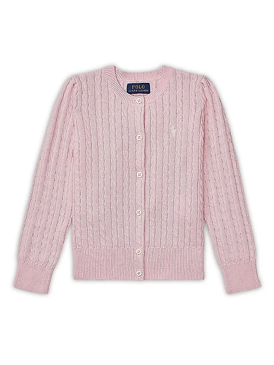 Girl's Cable-Knit Cotton Cardigan