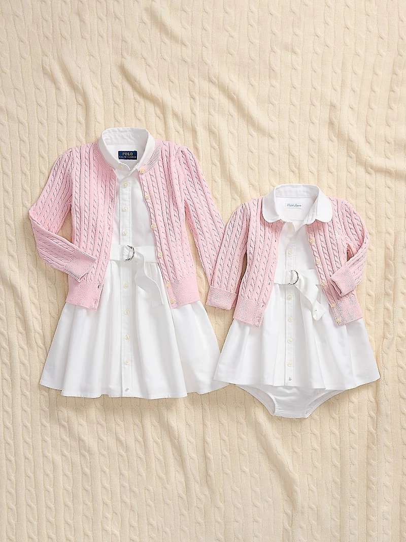 Girl's Cable-Knit Cotton Cardigan