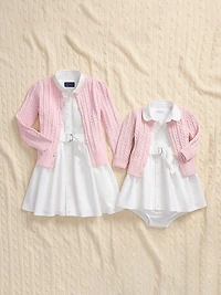 Girl's Cable-Knit Cotton Cardigan