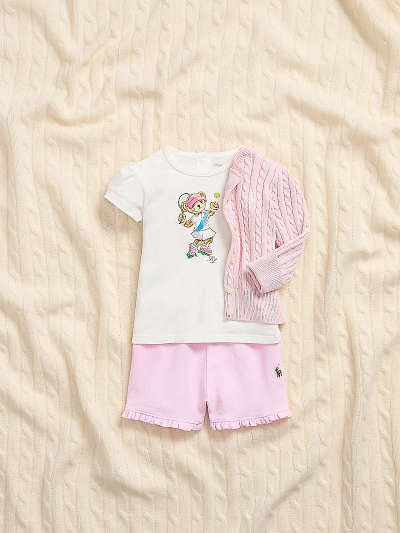 Girl's Cable-Knit Cotton Cardigan