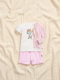 Girl's Cable-Knit Cotton Cardigan