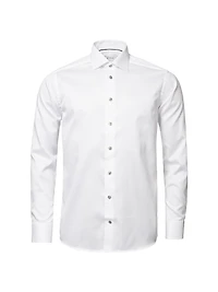 Contemporary-Fit Twill Dress Shirt with Grey Details