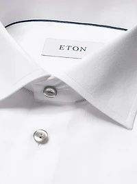 Contemporary-Fit Twill Dress Shirt with Grey Details